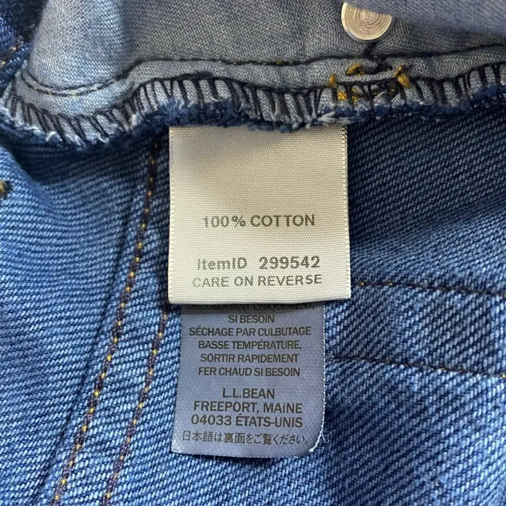 LL Bean Orginal Fit Jeans Blue Denim High Rise Straight Leg Women's 12 Petite - Picture 4 of 12